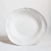 ceramic serving bowl white gray round handmade