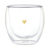 glass cup gold heart set of 6