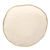 aluminum gold rimmed bowl cream round small