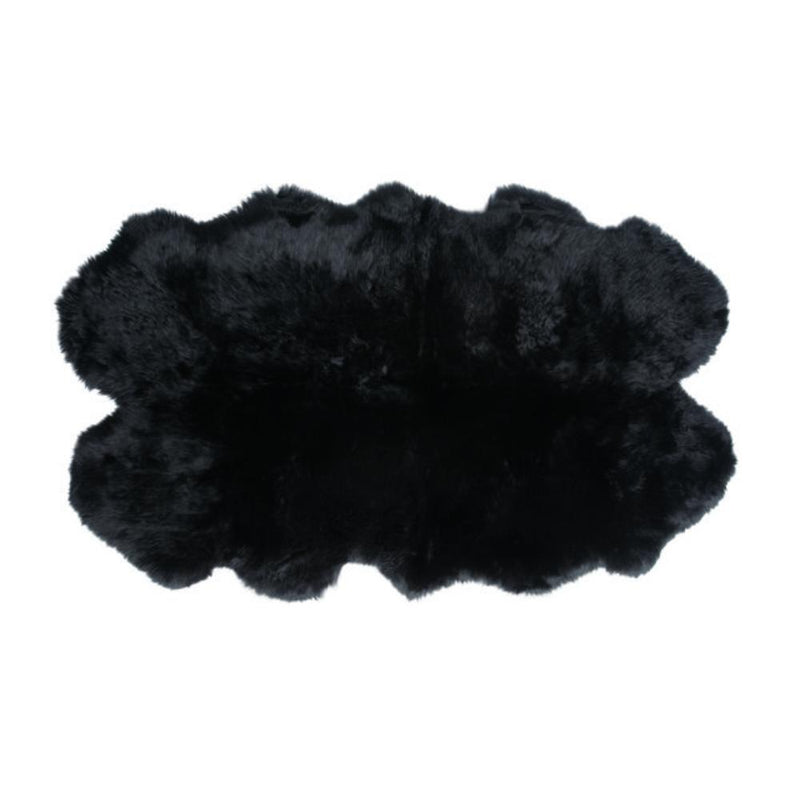 Black Natural Shaped Pelted Rugs (multiple sizes & colors)