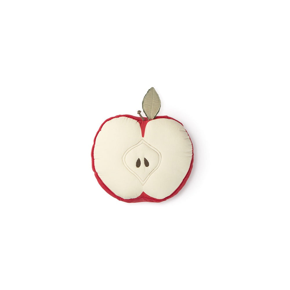 apple pillow red green cream washable