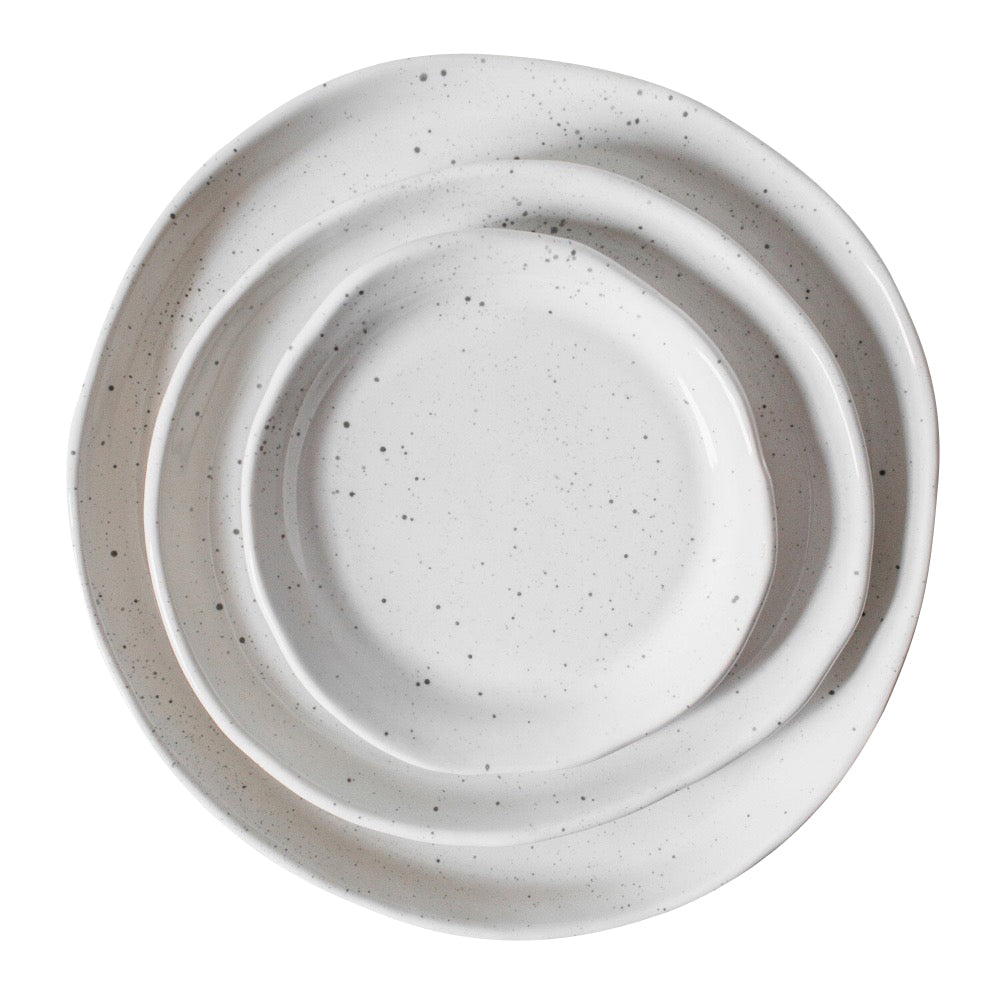 spec dinner plates set white gray round ceramic