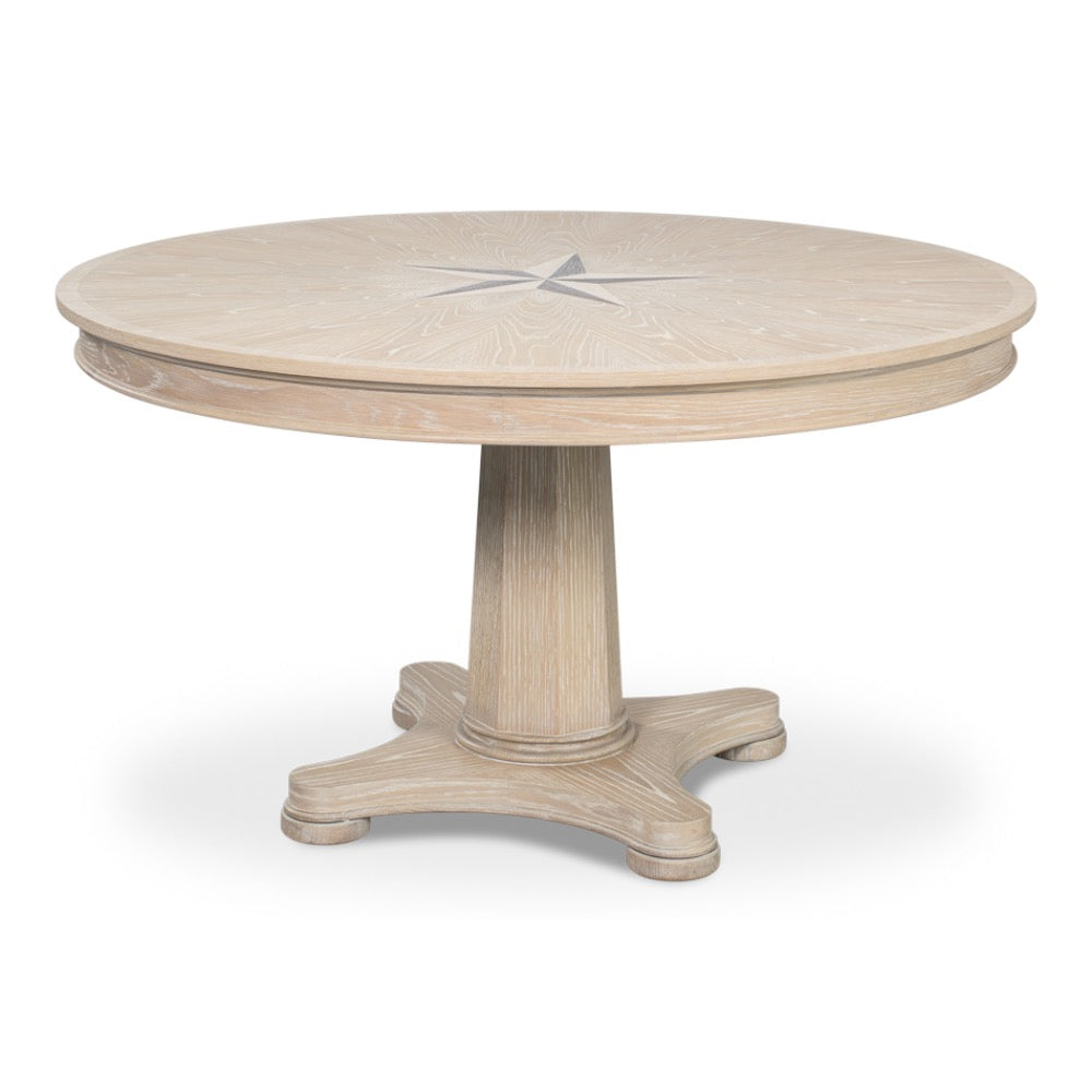 round dining table pedestal whitewashed wood star design