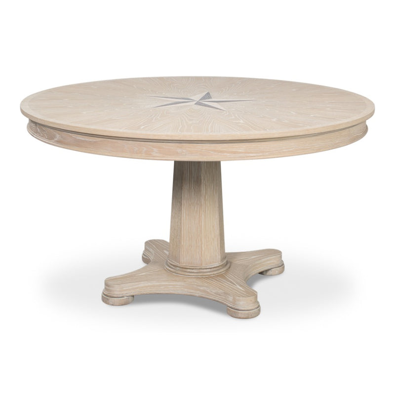 round dining table pedestal whitewashed wood star design