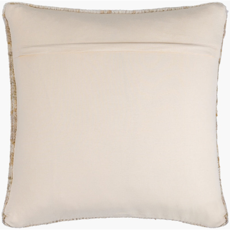 square accent pillow wool knotted neutral ethnic pattern