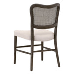 beige seat brown cane back wood frame dining chair