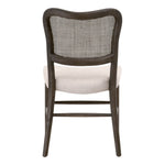 beige seat brown cane back wood frame dining chair