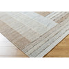 woven wool area rug neutral stripes