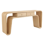 console table natural pencil rattan 2 drawers contemporary