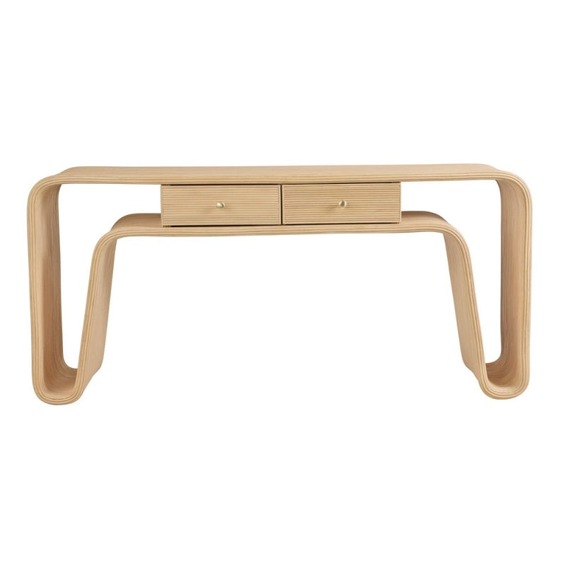 console table natural pencil rattan 2 drawers contemporary