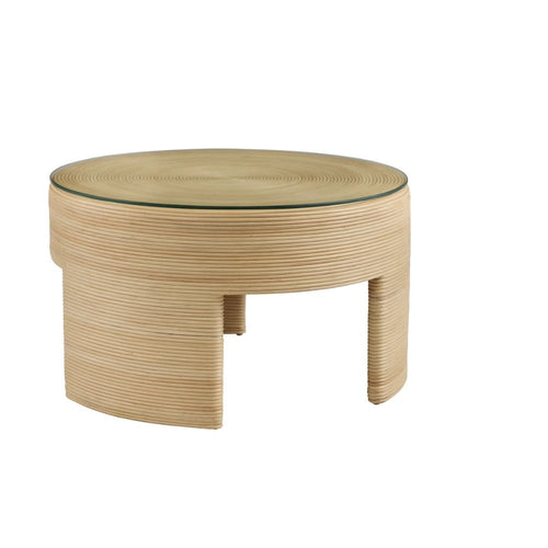 coffee table round natural pencil rattan