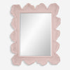 scalloped light pink-framed wall mirror organic shape waves