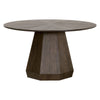 round dark brown 54" pedestal dining table starburst pattern