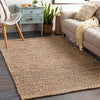 area rug jute hand woven natural no pile 