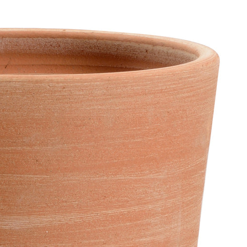 round tall terracotta cylinder planter