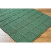 woven green jute area rug square pattern