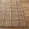 woven natural jute area rug square pattern