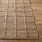 woven natural jute area rug square pattern