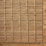 woven natural jute area rug square pattern