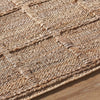 woven natural jute area rug square pattern