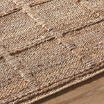 woven natural jute area rug square pattern