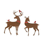 Christmas yard decor deer with cardinal birds