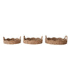 rattan bankuan natural scalloped tray set