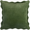 square accent pillow scalloped flange dark green velour