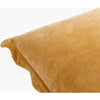 square accent pillow scalloped flange mustard gold velour