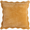 square accent pillow scalloped flange mustard gold velour