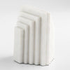 graduated white marble panel bookends