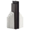 graduated white marble panel bookends