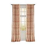 Marissa Rose Gold Curtain Panel by Emdee Int'l, featuring brown floral and metallic print, with light streaming through.