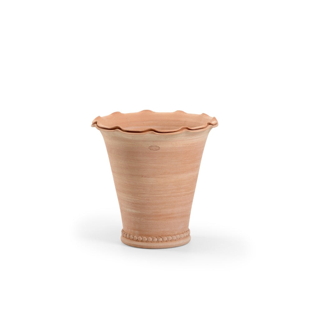 round terra cotta pot fluted edge