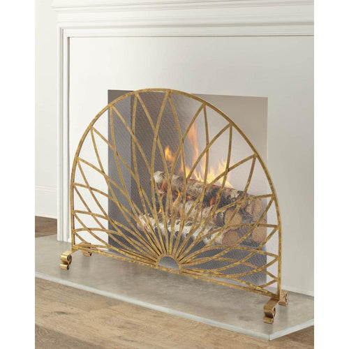 fire screen arched Italian gold starburst mesh