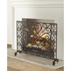 fire screen dark burnished gold accents mesh