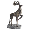 pewter finished stag sculpture on marble