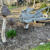 Set of 2 oversized garden Metal Mushrooms