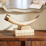 decorative accent horn brass pedestal