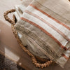 natural tan linen throw rust ivory herringbone stripes