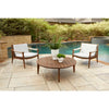 round slatted top contemporary indoor outdoor teak coffee table