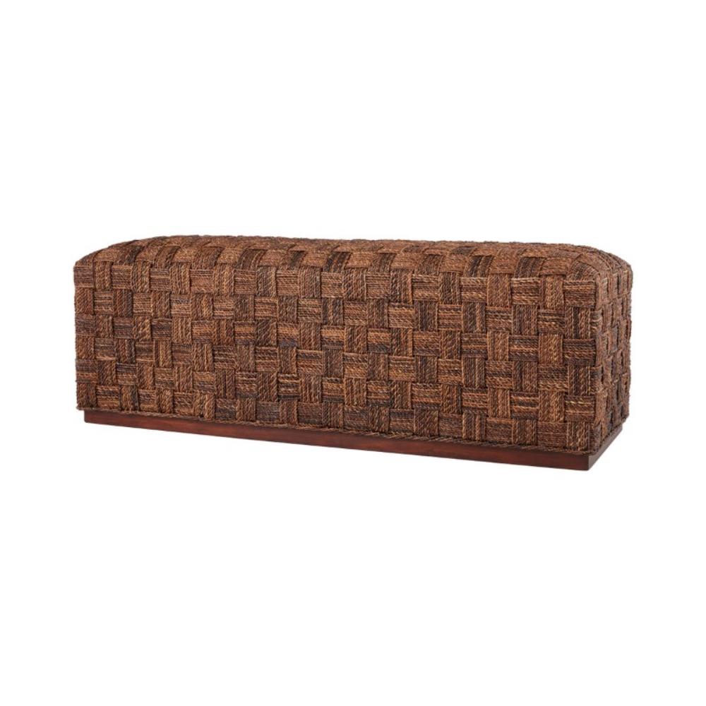 woven brown banana tree bark bench