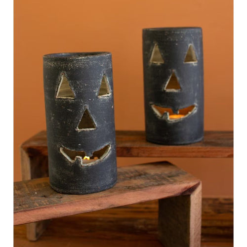 Black Clay Jack-O-Lanterns (set of 6)