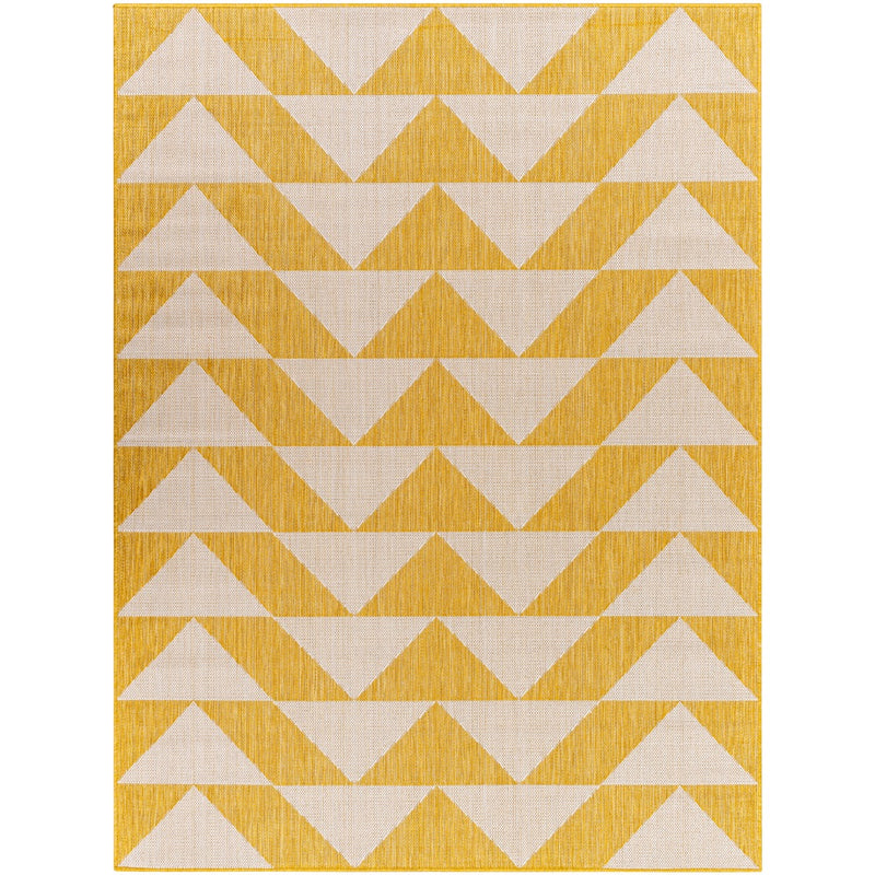 Doormat Layering Rug, Cream and Mustard Pattern Area Rug, Yellow