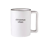 Set of 4 organic 16oz ceramic mugs with "Christmas vibes" by Santa Barbara Design Studio.