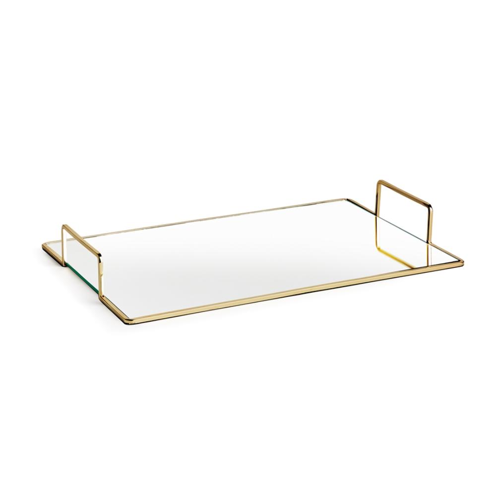 decorative tray mirror gold modern rectangular handles