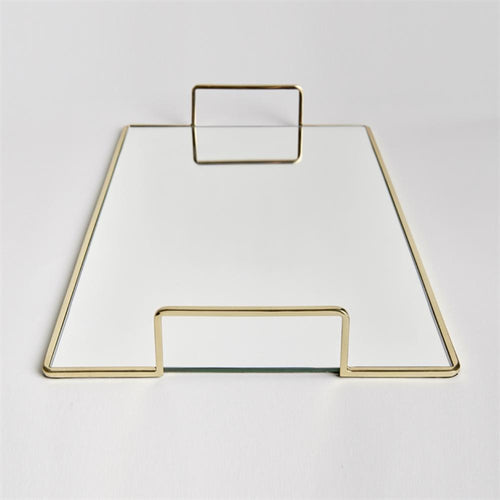 decorative tray mirror gold modern rectangular handles