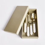 white marble gold cocktail accessories set