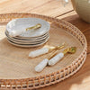 cheese knife set white marble gold 