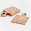 natural acacia wood square mini boards handle